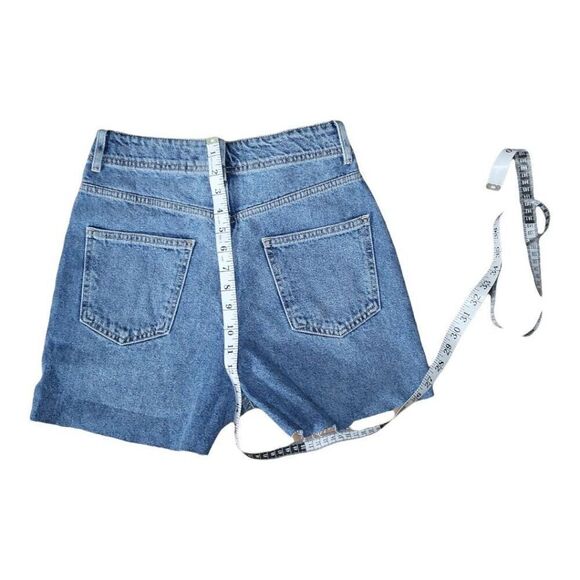 Forever 21 Shorts Women Sz 26 High Waist Blue Denim Cut Off Fringed - Picture 3 of 9